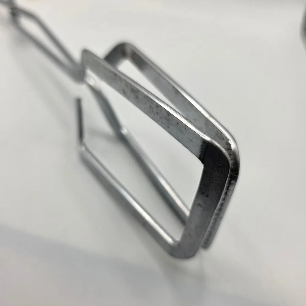Vintage Scissor Kitchen Tongs Chrome Metal White Coated Handles 11 Inch Taiwan
